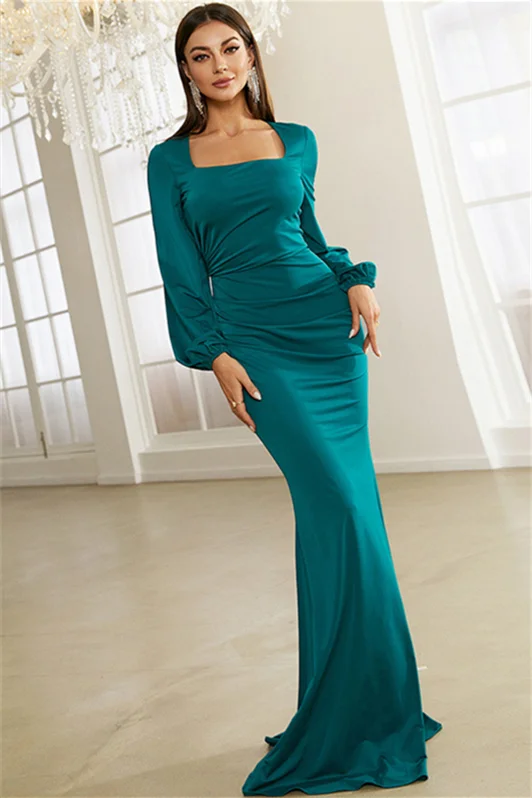 Classic Long Sleeves Square Mermaid Evening Dress On Sale YE0160 - lulusllly