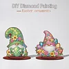 2pcs/set DIY Special Shape Diamond Painting Easter Bunny Egg Wooden Desk Ornament Craft Decor Kit