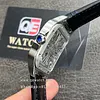Cartier Santos Large Skeleton WHSA0015 Hand Wind Blue leather strap 40mm Super Clone