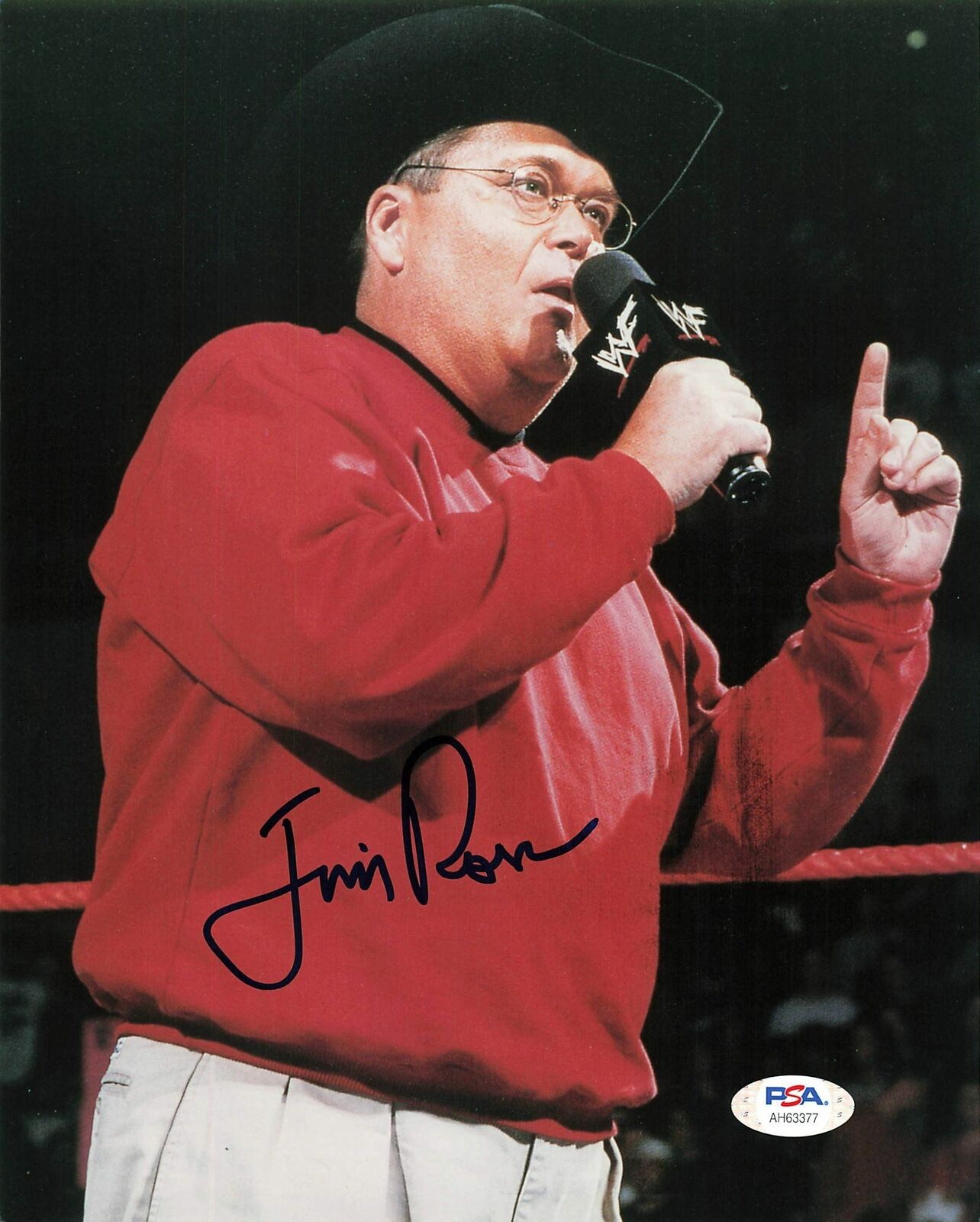 Jim Ross signed 8x10 Photo Poster painting PSA/DNA COA WWE Autographed Wrestling