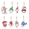 8PCS Diamond Painting Snowman Keychains Pendant