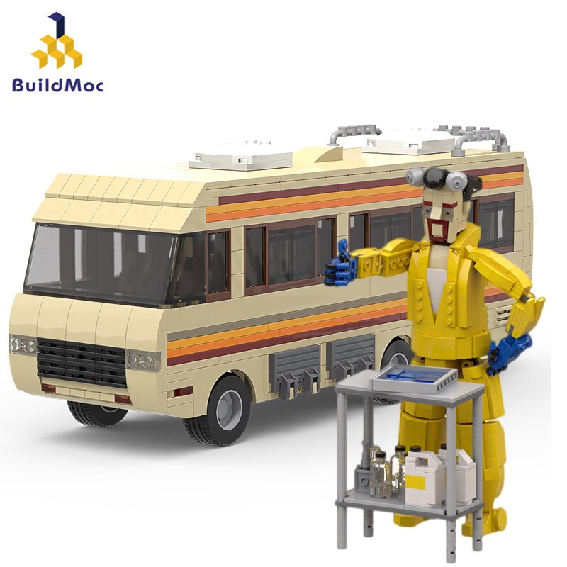 BuildMoc Movie Breaking Bad Walter White And Pinkman Cooking Lab RV Car ...