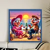 Grandma And Grandpa On Beach-11CT Stamped Cross Stitch 40*40cm/15.75*15.75in