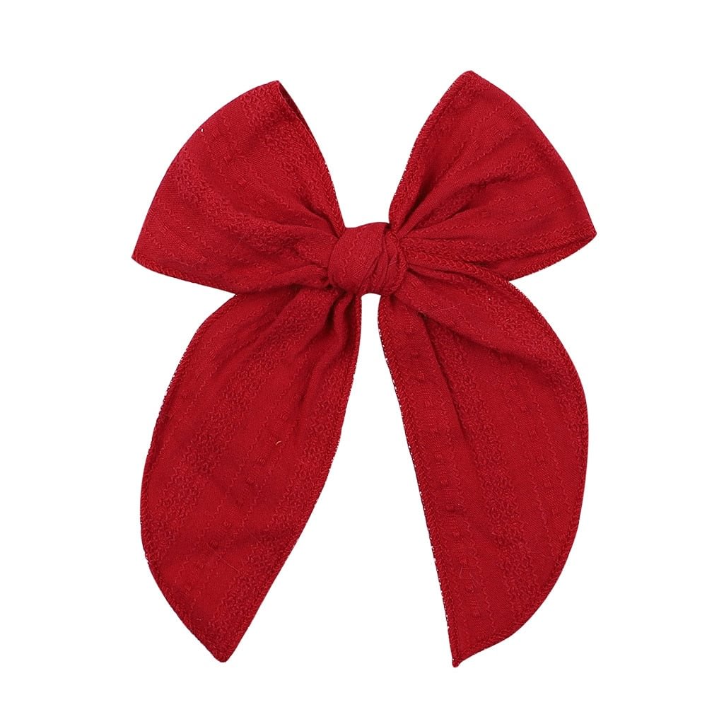 New Solid Color Large Bowknot Hair Clips For Cute Girls Cotton Linen Handmade Hairpins Boutique Barrettes Kids Hair Accessories
