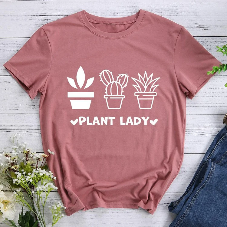 Plant Lady Round Neck T-shirt