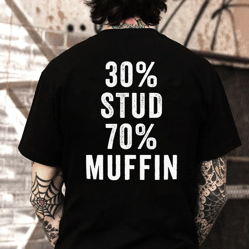 30% Stud 70% Muffin Printed Men's T-shirt -  