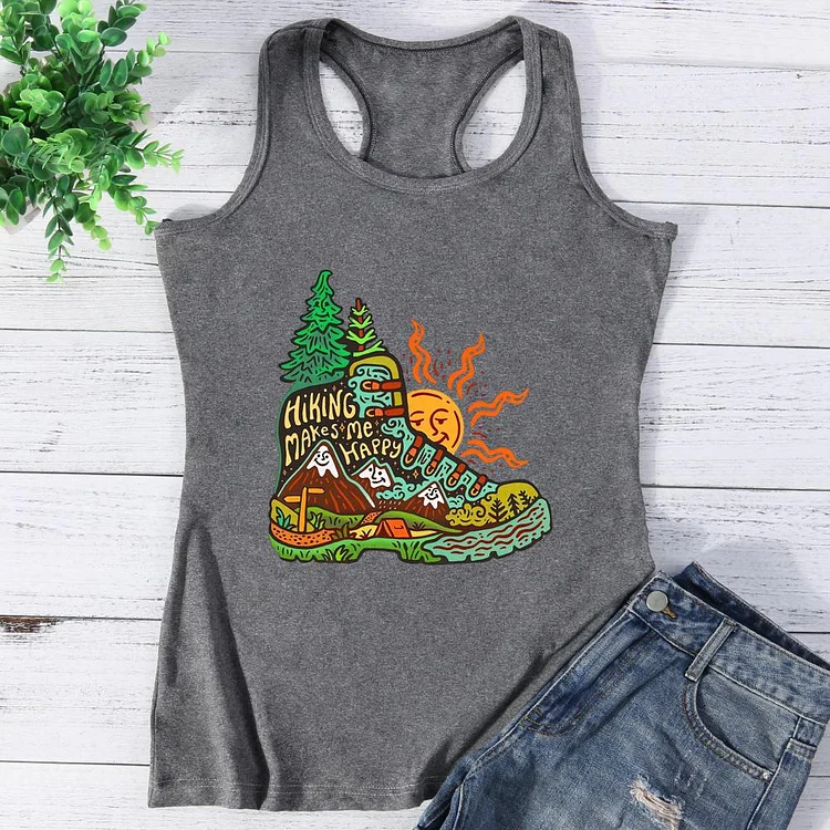 Hiking makes me happy Vest Tank Top-0026147