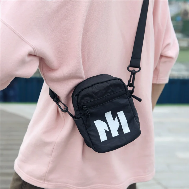 Men's small shoulder bag canvas messenger bag hip hop bungee bag