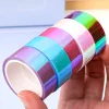 12PCS Laser Flashing Colors Waterproof Student Scratchbook DIY Project Decorative Tapes