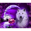 11CT Moonlight White Wolf - Stamped Cross Stitch 50*40cm/19.69*15.75in