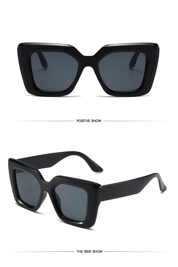 Colorblock Oversized Square Frame Outdoor Sunglasses