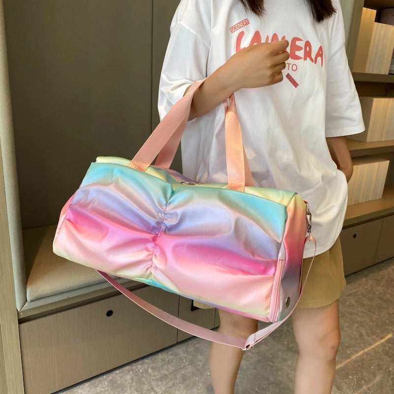 Unisex Streetwear Gradient Color Oxford Cloth Waterproof Travel Bags