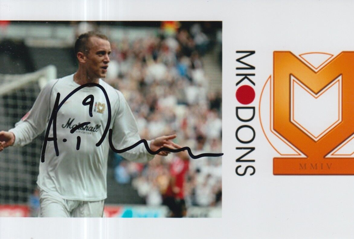 MK DONS HAND SIGNED AARON WILBRAHAM 6X4 Photo Poster painting 1.