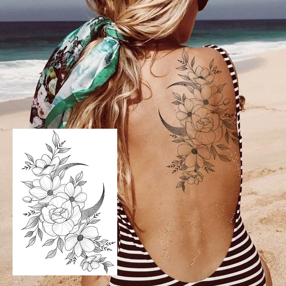 Sdrawing Henna Flower Temporary Tattoos For Women Fashion Body Art Tatoos Realistic Fake Jewelry Mandala Dreamcatcher Tattoos Sexy