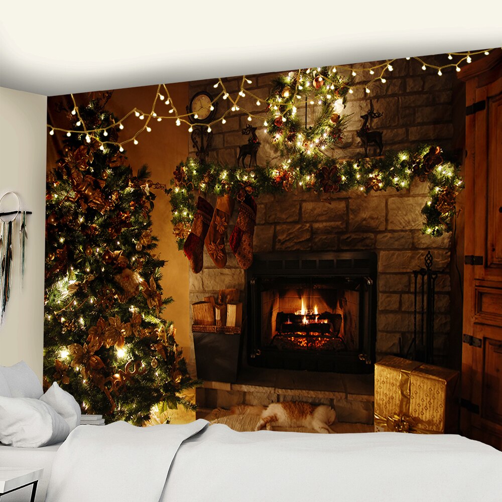 

Wall Tapestry - Christmas Tree And Fireplace-150*130cm, 501 Original