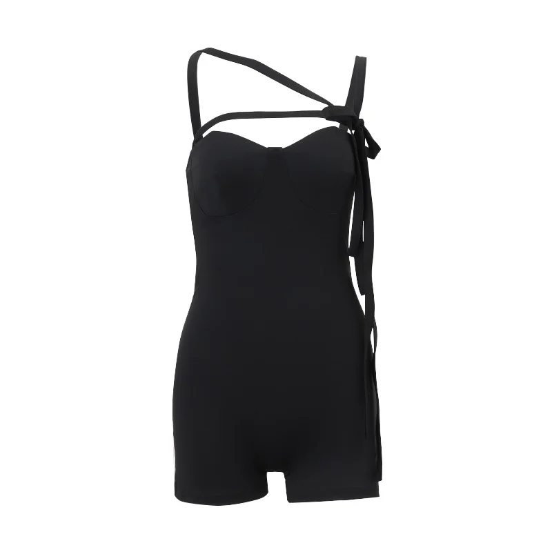 Brownm Brownm 2024 New Sexy Pure Desire Hot Girl With A Word Shoulder Wrapped Chest Slim Jumpsuit Woman