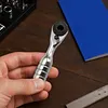 Mini Ratchet Wrench 1/4 Inch Short Ratchet Handle High Quality Socket Tool Torque Ratcheting Wrench for Daily Bicycle Car Repairs