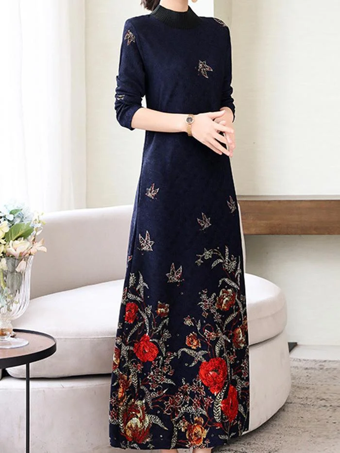 Elegant Plus Size Plus Velvet Padded Dress