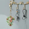 6Pcs Diamond Painting Double Sided Easter Cross Diamond Painting Art Keyring
