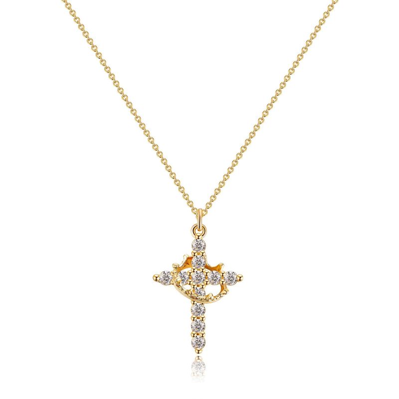 Unique Gift Crown Cross Necklace
