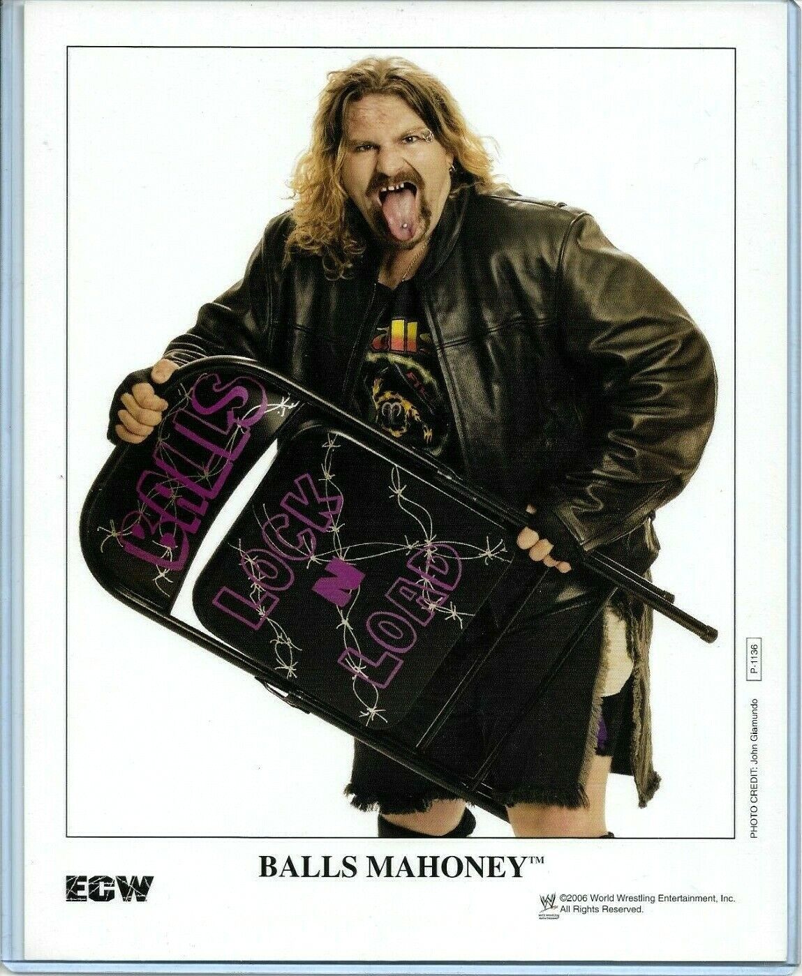 WWE BALLS MAHONEY P-1136 OFFICIAL LICENSED AUTHENTIC ORIGINAL 8X10 PROMO Photo Poster painting