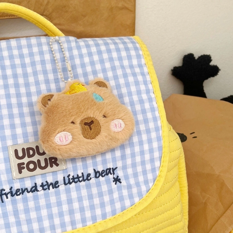 Cartoon Plush Kapi Little Guinea Pig Doll Doll Bead Chain Hanging Decoration Student Schoolbag Decorative Keychain Pendant