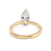 14K Yellow and White Gold 2ct Pear Cut Lab Diamond Half Bezel Solitaire Ring
