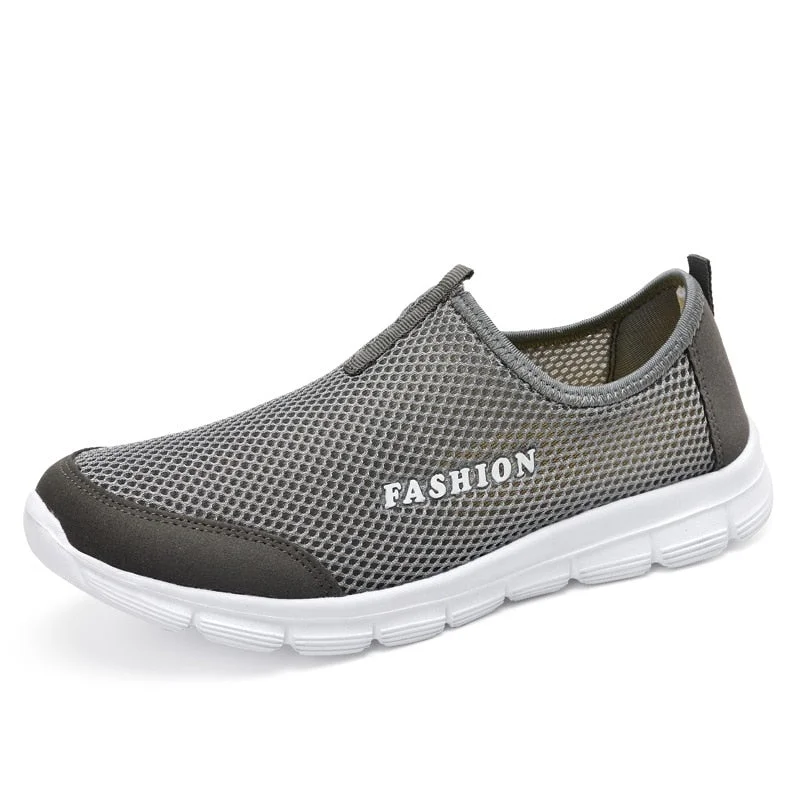 Fashion Summer Shoes Men Casual Air mesh shoes Big size 46 47 Lightweight Breathable Slip-on Flats Male Sneakers chaussure homme
