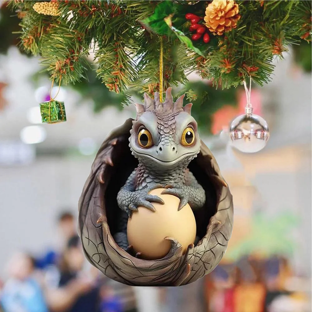 Christmas Dragon Egg Decoration Novelty Cute Acrylic Party Favors (B)