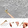 DIY Tambour Hook French Embroidery Crochet Needle Beaded Embroidery Hoop Hook with 3 Needles