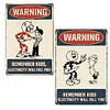 2PCS Warning - Metal Tin Signs Set(8*12Inch/12*16Inch)