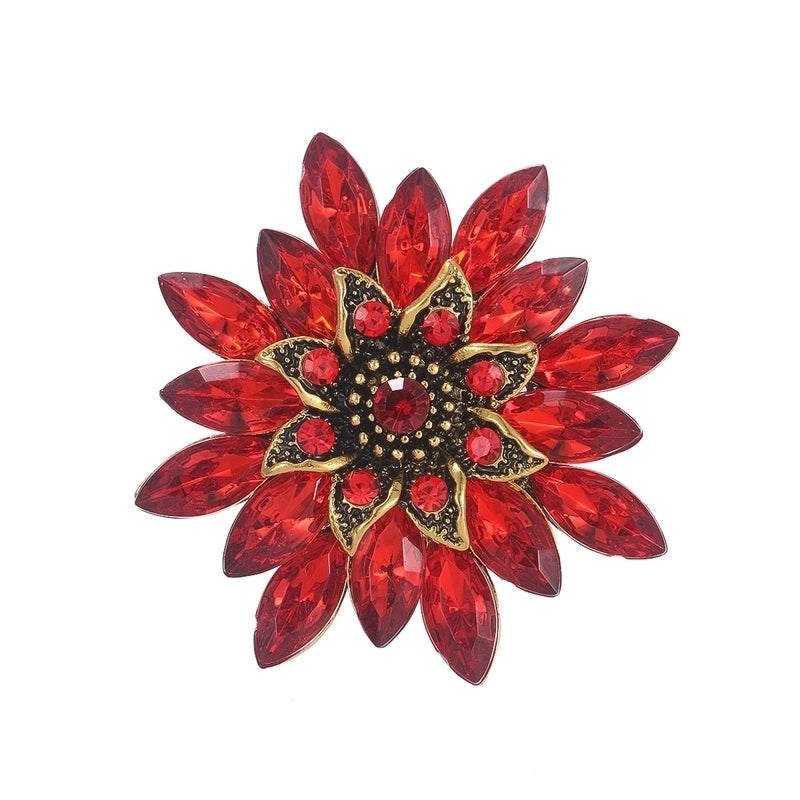 Korean Style Pin Flower Alloy Plating Rhinestones Women’S Brooches