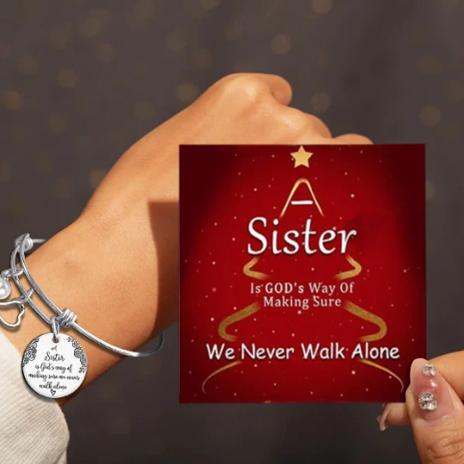 🔥 Early Christmas Sale-50% OFF🎁👯‍♀A Sister Is God's Way Of Making Sure We Never Walk Alone Bangle(BUY 2 GET FREE VIP SHIPPING)