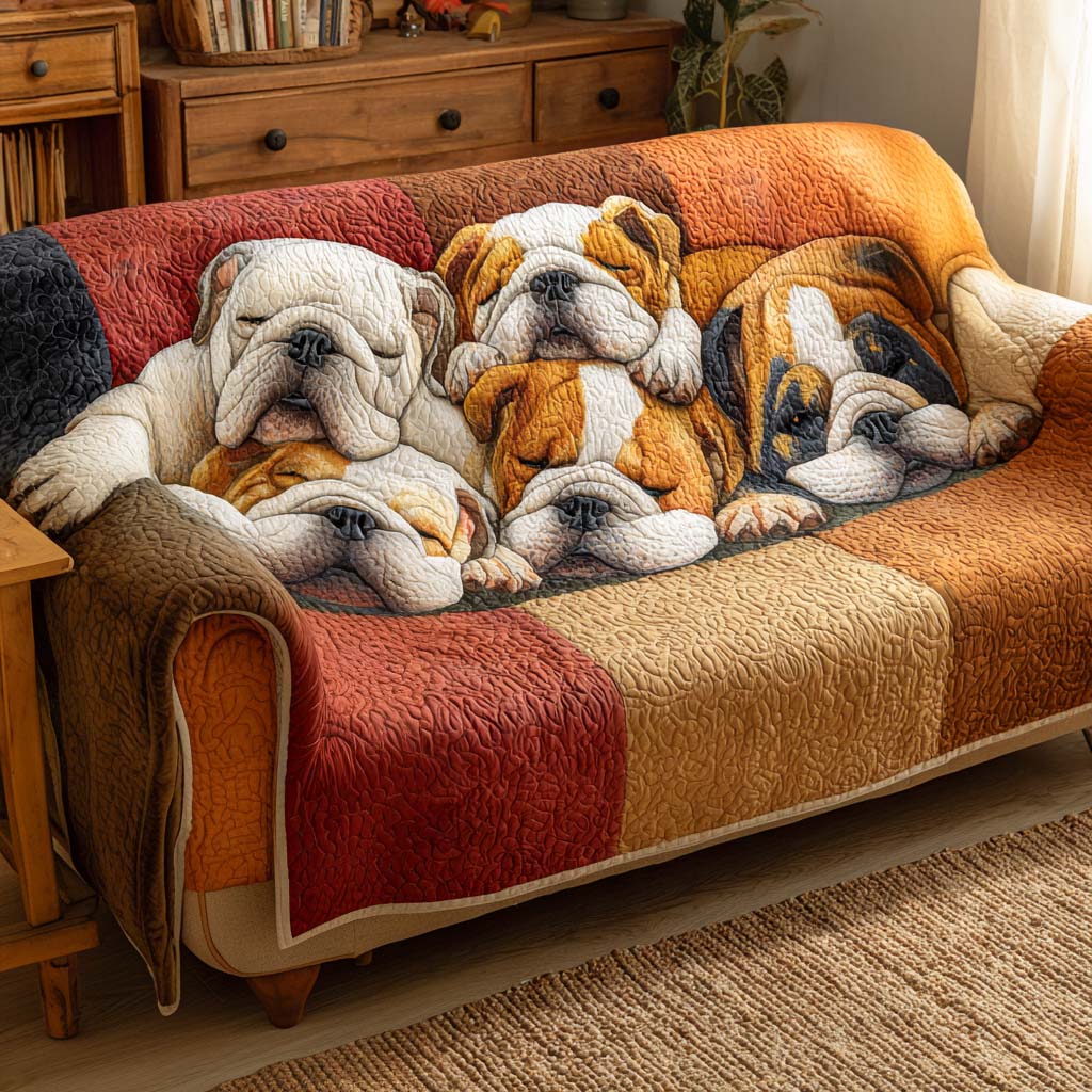 Bulldog Nap Haven Quilted Sofa Cover NCU0XD1305 everthome