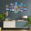 (Big Size)5Pcs Christmas Street-Full Round Diamond Painting 100*50CM