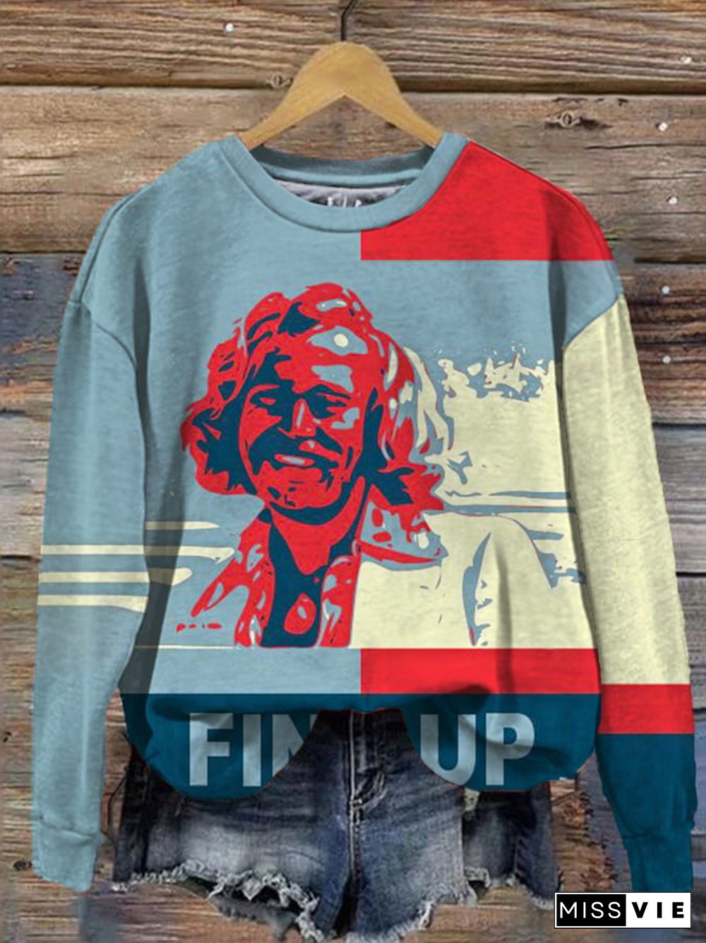 Women's Legend Singer Print Crew Neck Sweatshirt