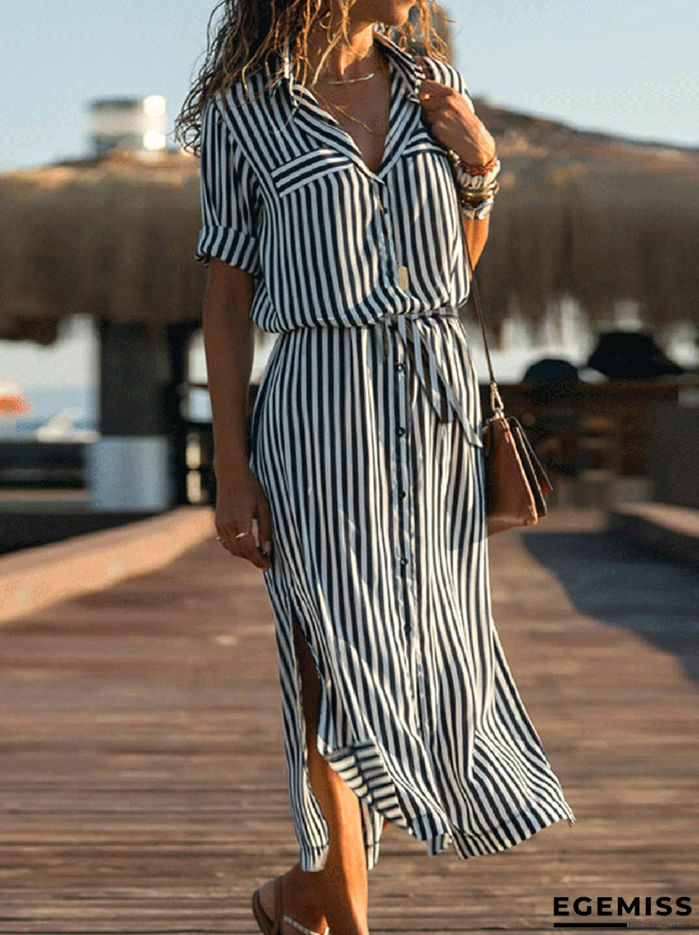 Casual Buttoned Printed Dresses | EGEMISS