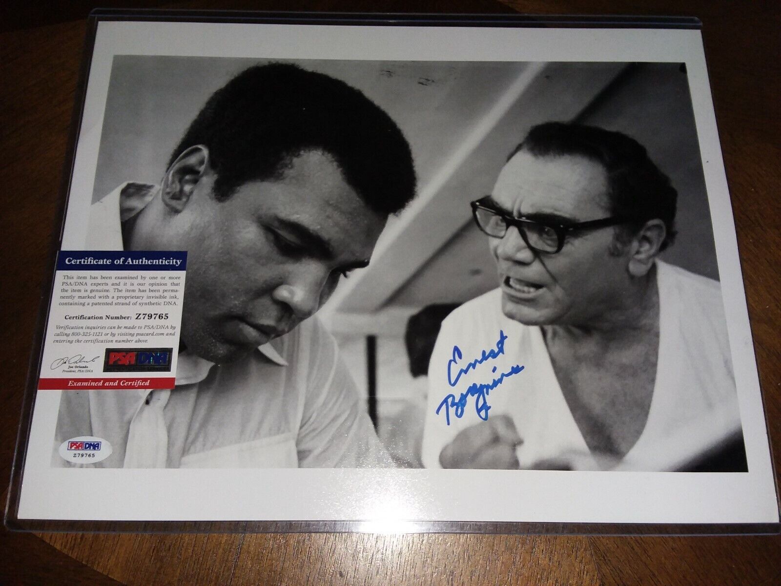 Ernest Borgnine Signed 11x14 Photo Poster painting Autographed w/ Muhammad Ali PSA/DNA COA