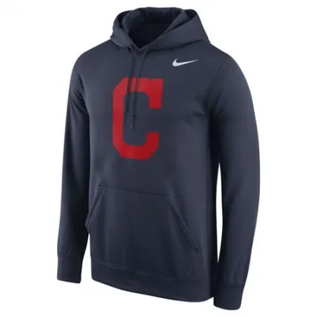 Cleveland indians  Logo Performance Pullover Navy MLB Hoodie