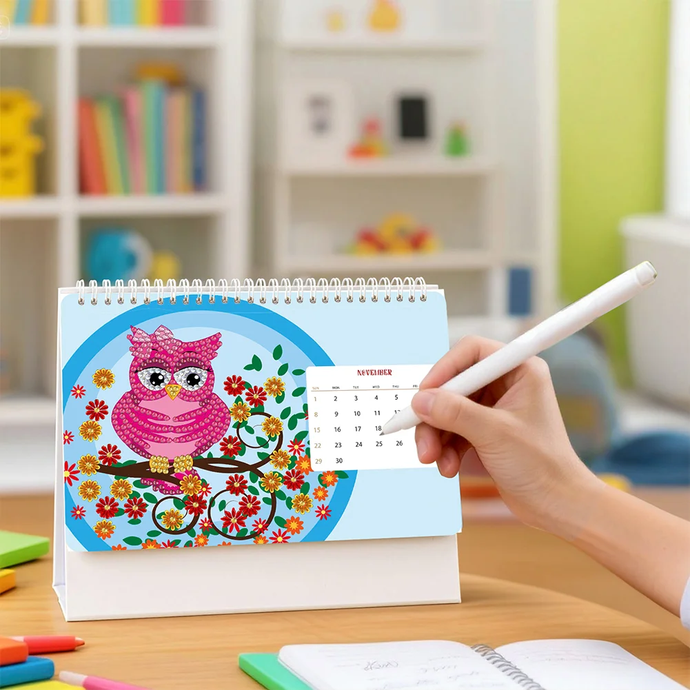 2026 Calendar Diamond Painting Kit DIY Diamond Art Desk Calendar for Home Office