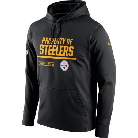 Men's Pittsburgh Steelers  Black Circuit Property Of Performance Pullover Hoodie