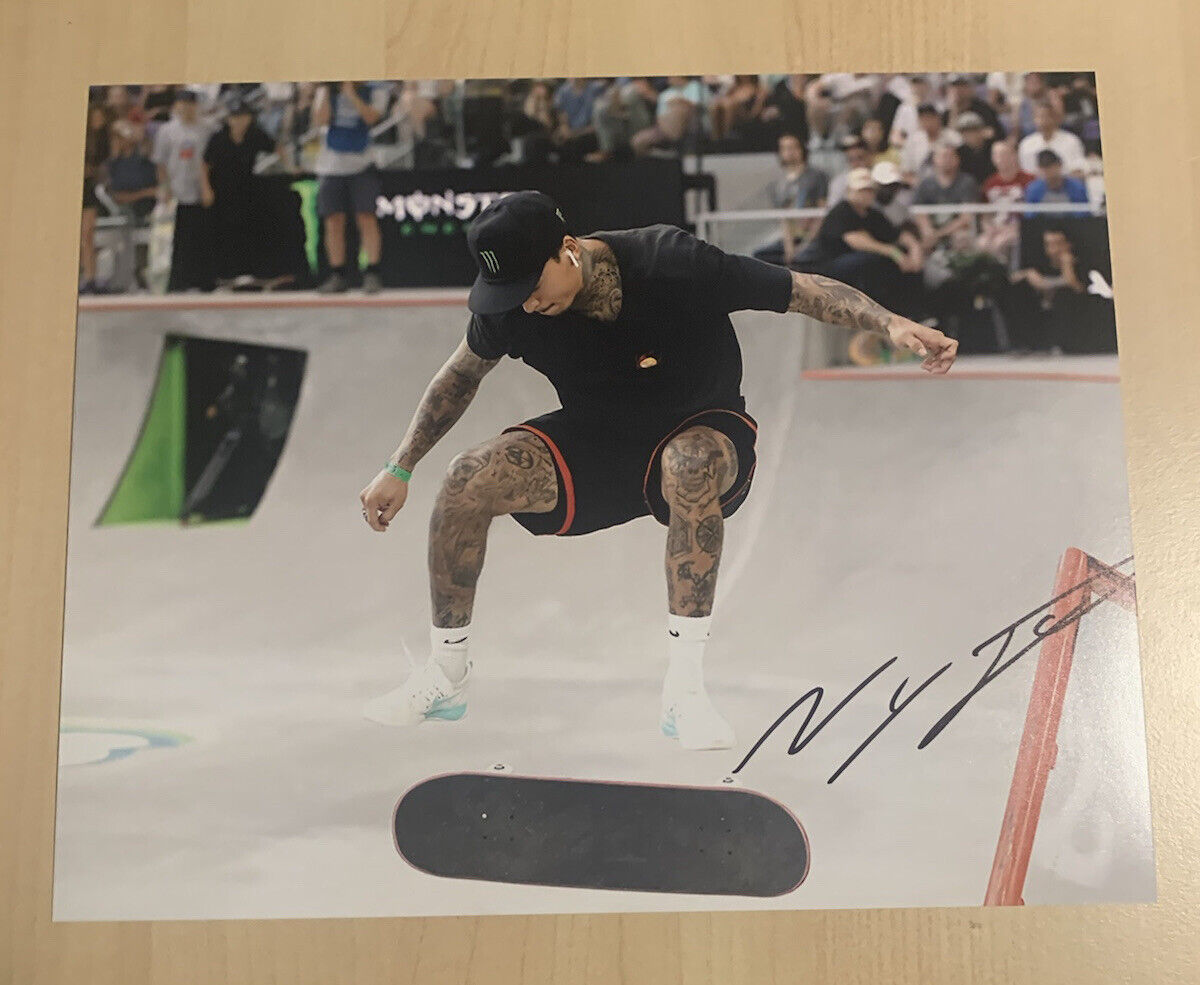 NYJAH HUSTON HAND SIGNED 8x10 Photo Poster painting AUTOGRAPHED SKATEBOARDER RARE COA