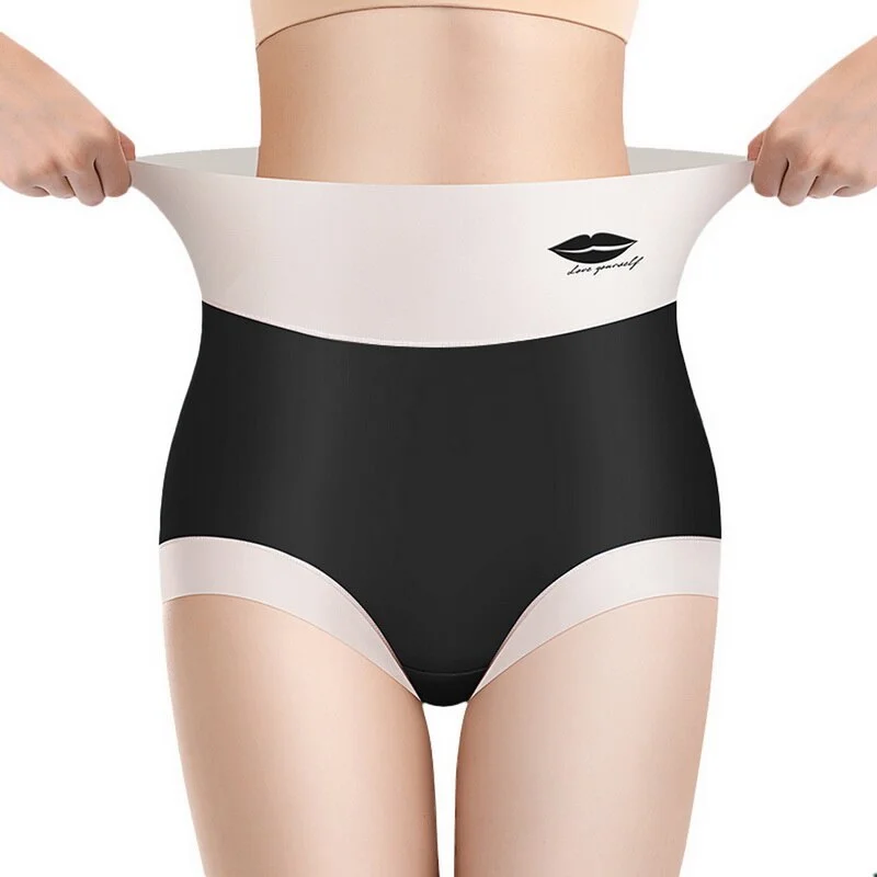 Billionm Waist Flat Belly Panties Women's Ice Silk Seamless Panties Sexy Underwear Comfortable Breathable Briefs Thongs