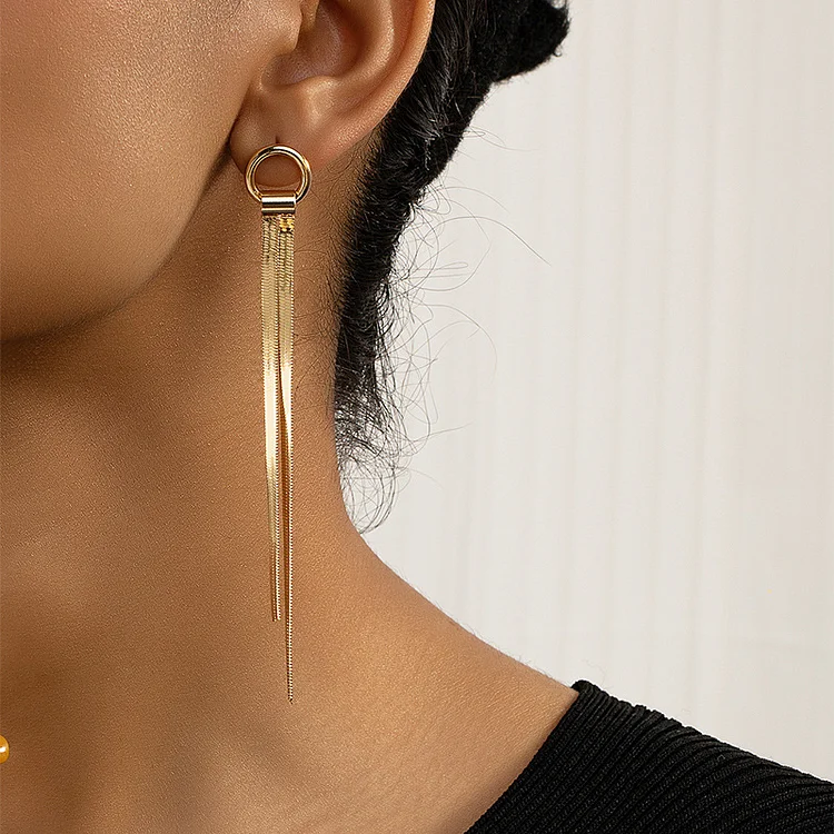 Stylish Metal Tassel Earrings