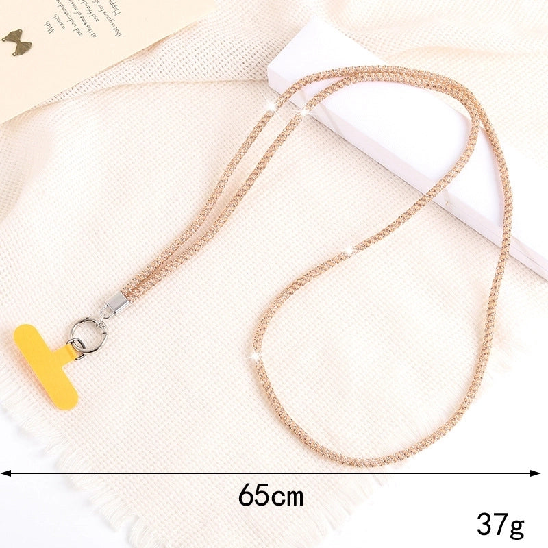 IG Style Solid Color Zinc Alloy Inlay Rhinestones Mobile Phone Chain