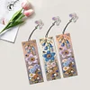 (US Local)3Pcs Special Shaped Flowers 5D DIY Diamond Painting Book Mark for Home Office