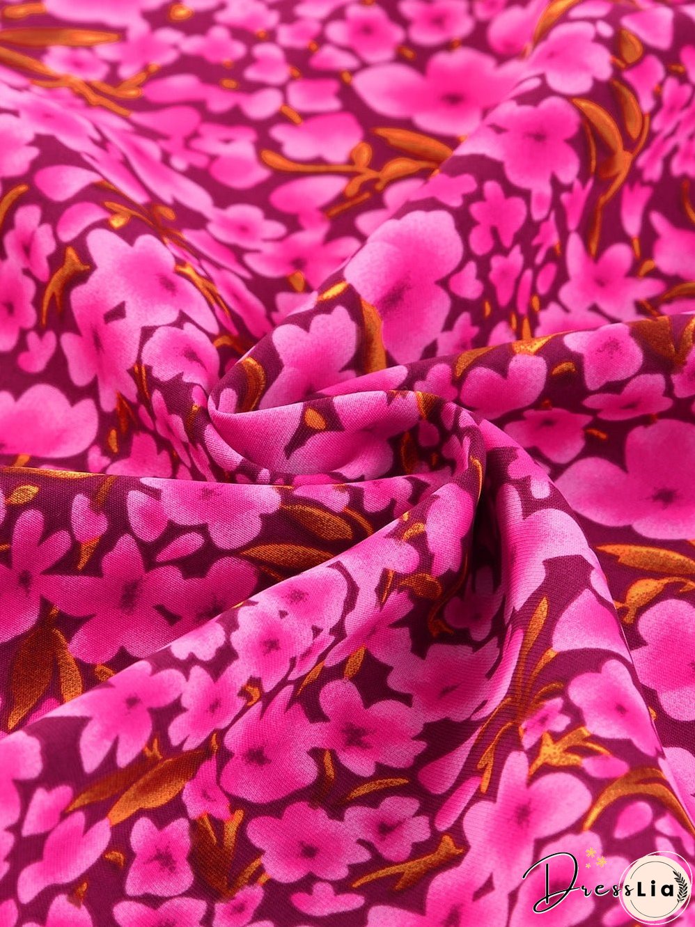 Rose Floral Print Ruffle Sleeve Plus Size Shift Top