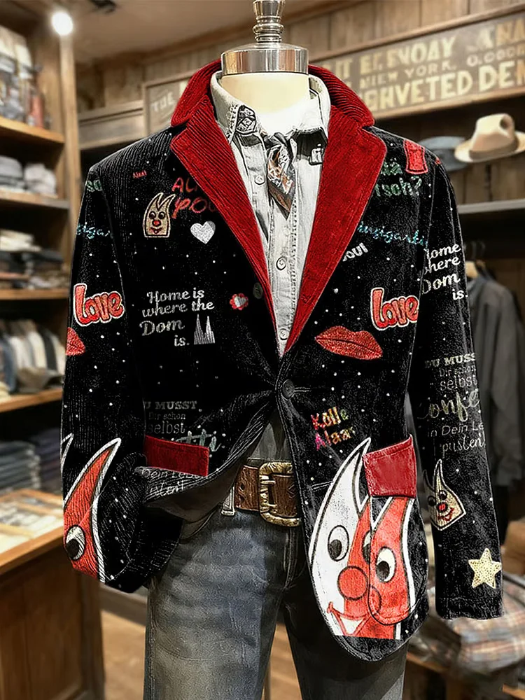 Herren Cologne Carnival Print Casual Anz&uuml;ge