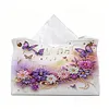 DIY Diamond Art Tissue Box Holder PULeather Crystal Mosaic Desktop Organizer Bag Resin Rhinestone Storage Organizer Gem Art Home Office Decor Craft Gift for Women