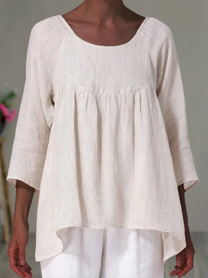 Women's Casual Elegant Cotton And Linen Shirt